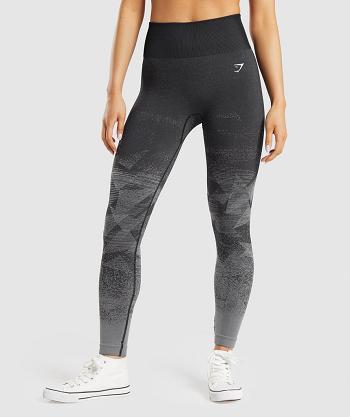 Gymshark Adapt Ombre Seamless Ženske Tajice Crne | HR 3966WNB